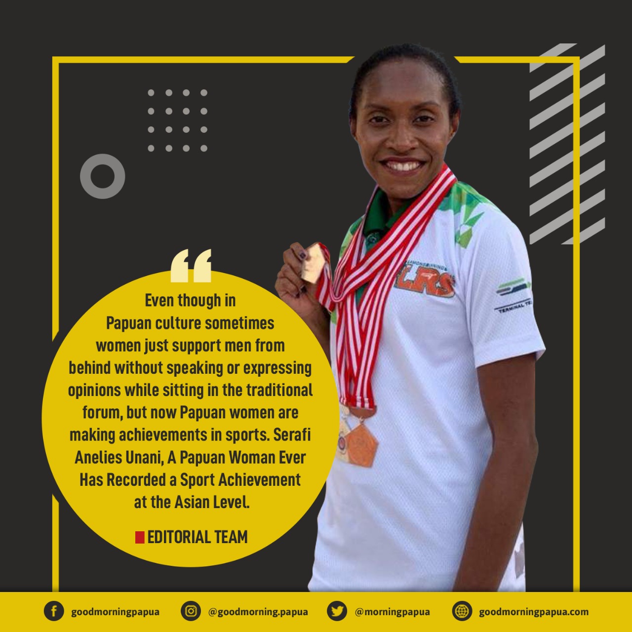 Serafi Anelies Unani, A Papuan Woman Ever Has Recorded a Sport Achievement at the Asian Level